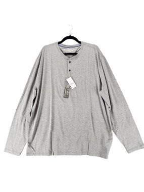 Jachs Shirt Mens 3XL Steel Gray Long Sleeve Jersey Henley *NWT*
